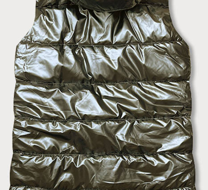 Zlatá dámská vesta s asymetrickým zipem (16M9117-403)