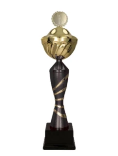 Zlatočerný kovový hrnek s víčkem ORAR BK