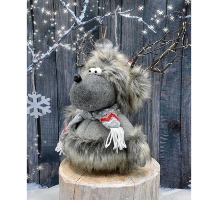 FURNISHED RENNIFER WITH ILLUMINATED TORCH Grey 20x35x47CM dětské