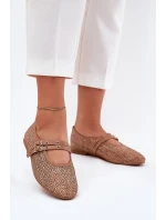 Baleríny S Pletením A Pásky Khaki model 21699466 - Boto
