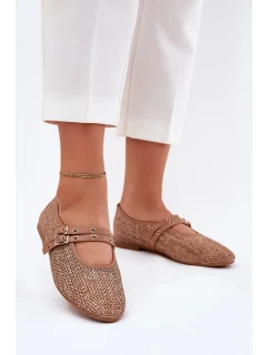 Baleríny S Pletením A Pásky Khaki model 21699466 - Boto