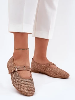 Baleríny S Pletením A Pásky Khaki model 21699466 - Boto