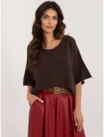 Sweter IT SW model 21877691 ciemny brązowy - FPrice Sweter IT SW model 21877691 ciemny brązowy - FPrice