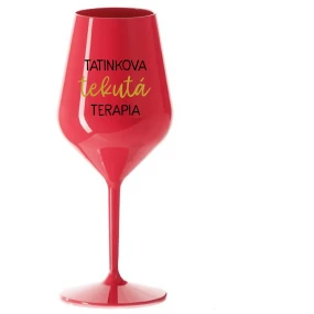 TATINKOVA TEKUTÁ TERAPIA - červený nerozbitný pohár na víno 470 ml TATINKOVA TEKUTÁ TERAPIA - červený nerozbitný pohár na víno 470 ml