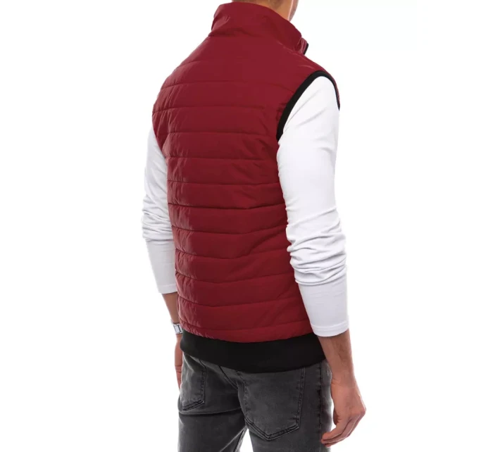 Pánská prošívaná vínová vesta FashionStreet TX4016
