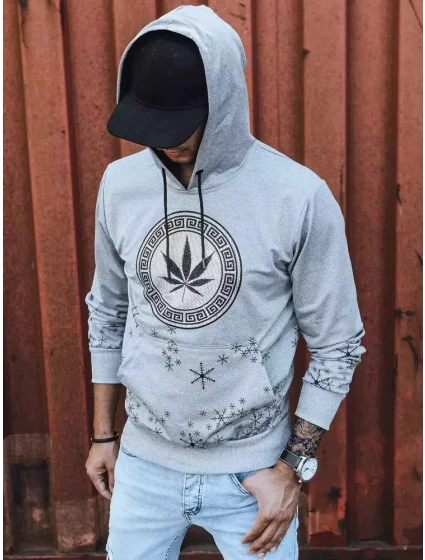 Pánská šedá mikina s potiskem FashionStreet BX5327