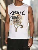 Pánská košile bez rukávů bílá FashionStreet RX5654