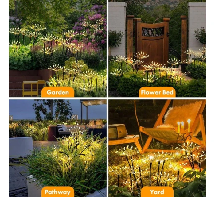 SOLÁRNÍ LUCERNA DMYCHADLO STROM OHŇOSTROJE 72CM 60 VEDL