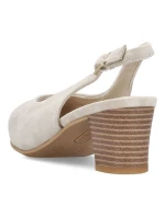 Béžové kožené lodičky s otevřenou špičkou Rieker 44651-60