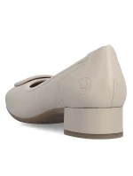 Dámské kožené lodičky na nízkém podpatku béžové model 22021881 - Rieker