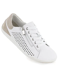 Dámské kožené barefoot ažurové bílé polobotky Gino model 22068716