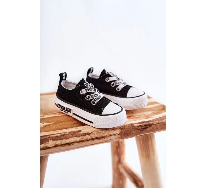 Dětské látkové tenisky BIG STAR model 21594792 Černý a bílý - Big Star Shoes Dětské látkové tenisky BIG STAR model 21594792 Černý a bílý - Big Star Shoes