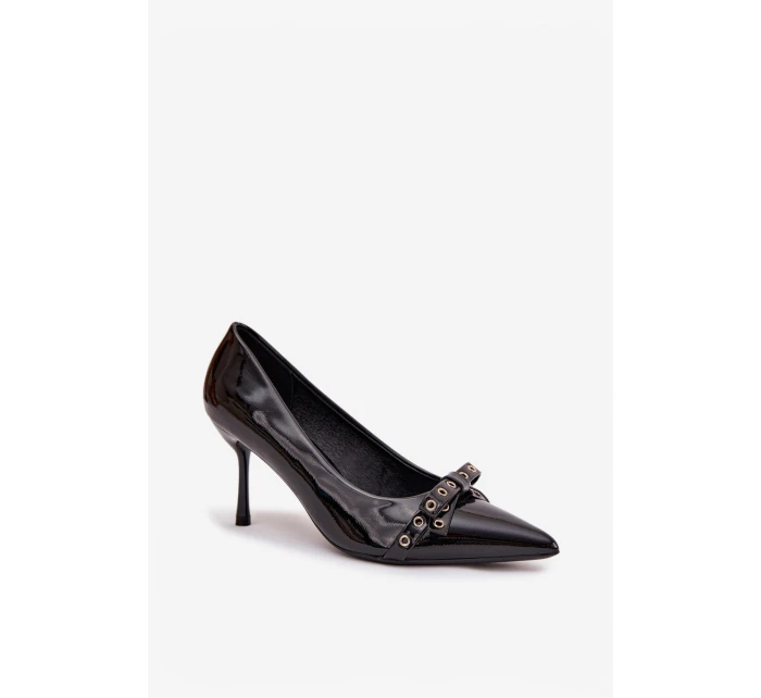 Lakované lodičky s mašlí Janisse – černé Lakované lodičky s mašlí Janisse – černé