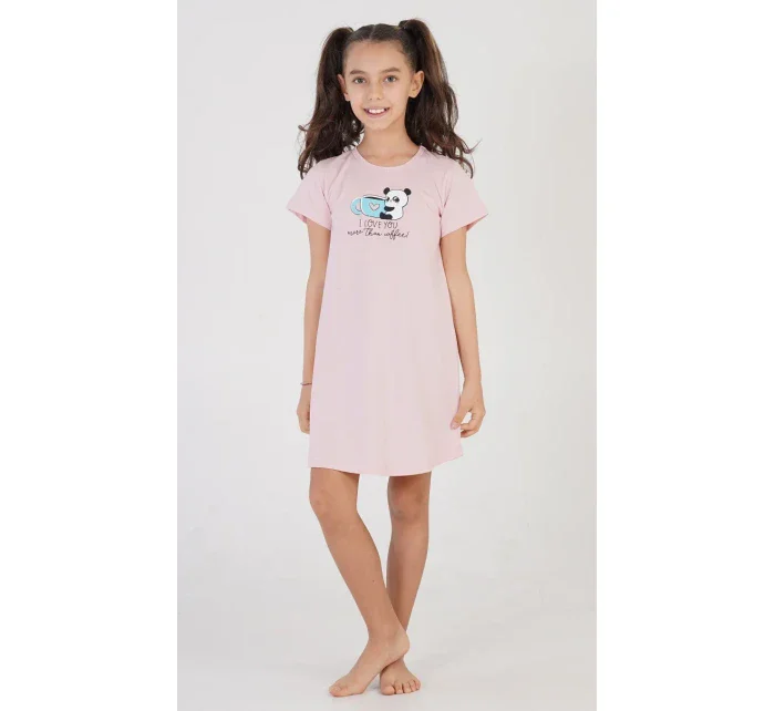 Dětská noční košile s krátkým rukávem I love model 18598318 - Vienetta Kids Dětská noční košile s krátkým rukávem I love model 18598318 - Vienetta Kids
