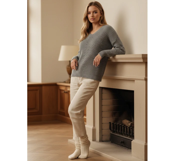 MONAVIA dámský svetr světle šedý FashionStreet MY2387