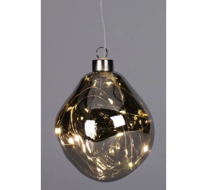 SKLENĚNÁ CETKA VEDLA KAPKA 10CM STŘÍBRNÁ SKLENĚNÁ CETKA VEDLA KAPKA 10CM STŘÍBRNÁ