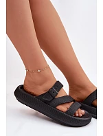 Pěnové dámské pantofle s pásky a sponou Big Star model 22100720 Černé - Big Star Shoes