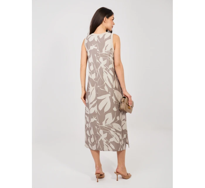 Sukienka D60105M30471A ciemny bezowy