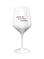 PROTOŽE BÝT FYZIČKA NENÍ PRDEL - bílá nerozbitná sklenice na víno 470 ml
