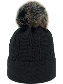 Dámská čepice s bambulí 17802-3 Černá - Art of polo