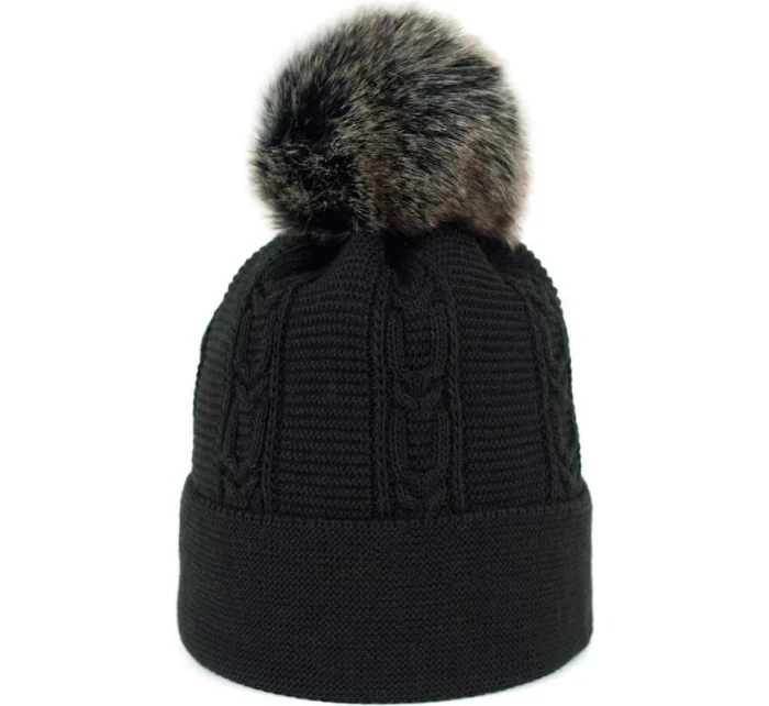 Dámská čepice s bambulí 17802-3 Černá - Art of polo