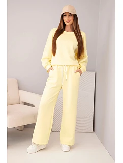 Dámský komplet z model 22045159 materiálu mikina + kalhoty tmavě žlutý - K-Fashion