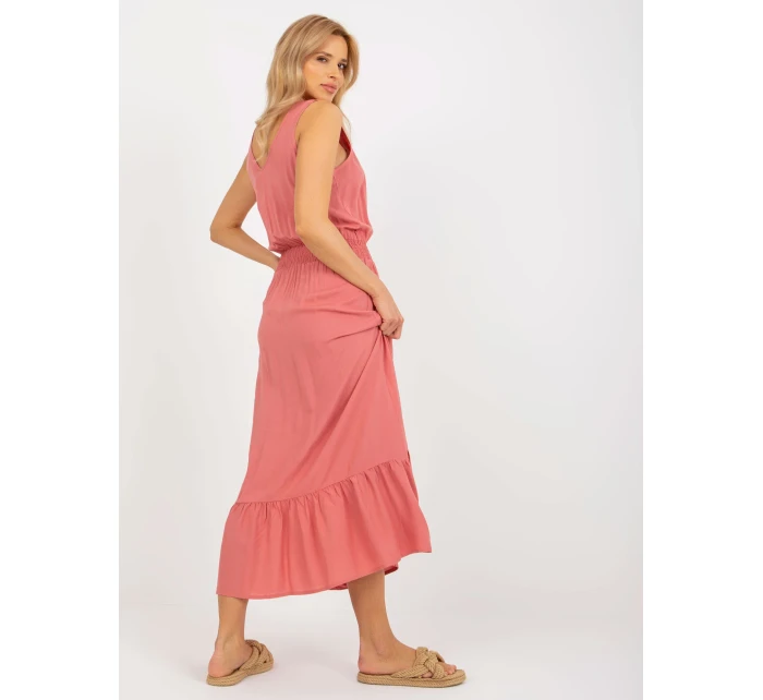 Šaty D73761R30391A tmavě růžové