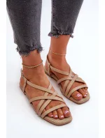 Dámské ploché sandály Big Star Béžová Dámské ploché sandály Big Star Béžová