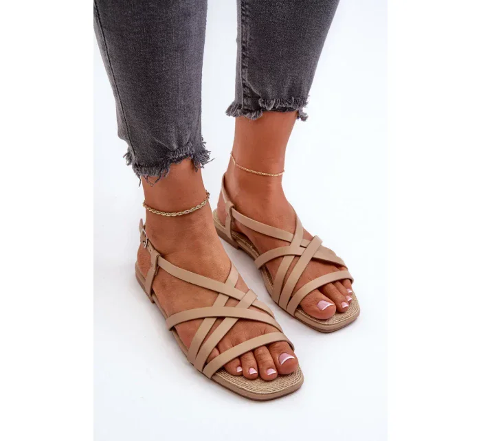 Dámské ploché sandály Big Star Béžová Dámské ploché sandály Big Star Béžová