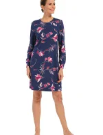 Dámská noční košile 10232-100-2 tm. modrá se vzorem - Pastunette