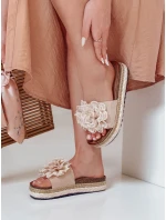 Dámské květinové žabky KWIATARIS beige FashionStreet ZY0912