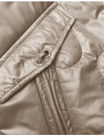 Béžová krátká dámská prošívaná bunda (B8185-12)
