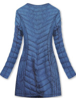 Dlouhá modrá dámská bunda (21809)