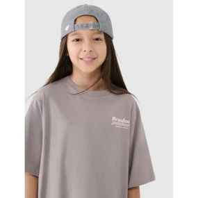 Dívčí tričko oversize s potiskem 4F 4FJRSS25TTSHF2586-83S