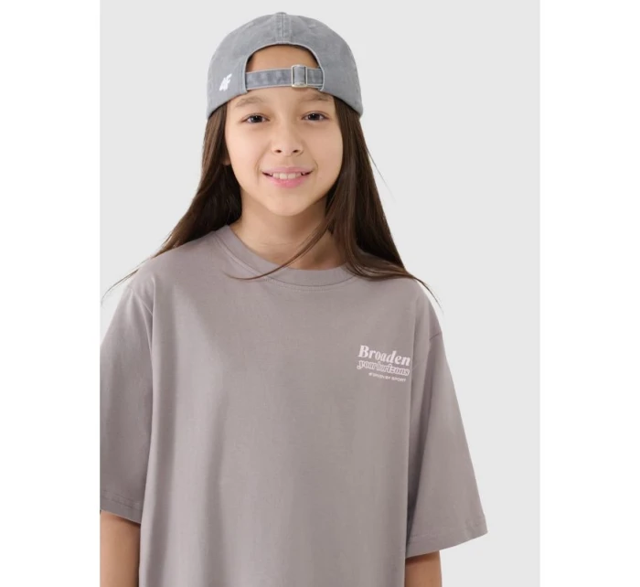 Dívčí tričko oversize s potiskem model 21435214 - 4F Dívčí tričko oversize s potiskem model 21435214 - 4F