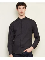 Men Popelínová košile s dl. rukávem a límcem deep black model 22499755 - NEOBLU Men Popelínová košile s dl. rukávem a límcem deep black model 22499755 - NEOBLU