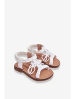 Dětské pletené nazouvací sandály Bíle Tracy Dětské pletené nazouvací sandály Bíle Tracy