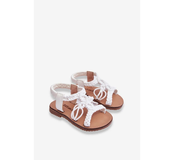 Dětské pletené nazouvací sandály Bíle Tracy Dětské pletené nazouvací sandály Bíle Tracy
