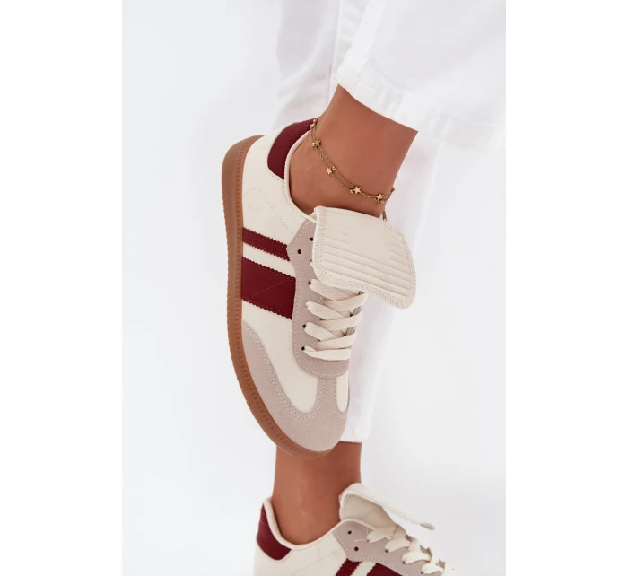 Nízké Dámské Tenisky S Ohnutým Jazykem Bordó Ardira Nízké Dámské Tenisky S Ohnutým Jazykem Bordó Ardira