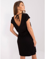 Neformální šaty z černé viskózy RUE PARIS