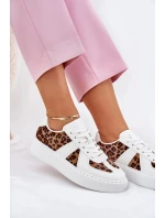 Dámské tenisky s panterím vzorem na platformě – bílé Nativira Dámské tenisky s panterím vzorem na platformě – bílé Nativira