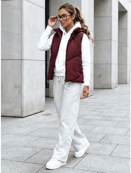 Dámská prošívaná vesta LIKEHUGS vínová FashionStreet TY4976