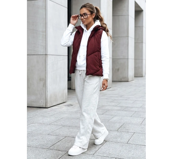 Dámská prošívaná vesta LIKEHUGS vínová FashionStreet TY4976