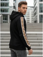 Pánská mikina s kapucí černá Dstreet BX5944 Pánská mikina s kapucí černá Dstreet BX5944