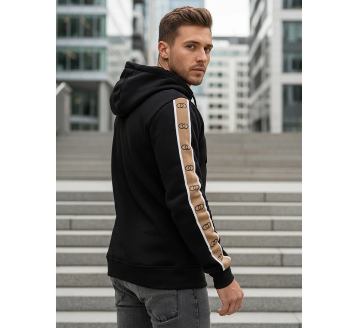 Pánská mikina s kapucí černá Dstreet BX5944 Pánská mikina s kapucí černá Dstreet BX5944