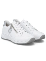 Dámské kožené polobotky bílé model 21910610 - Rieker Dámské kožené polobotky bílé model 21910610 - Rieker