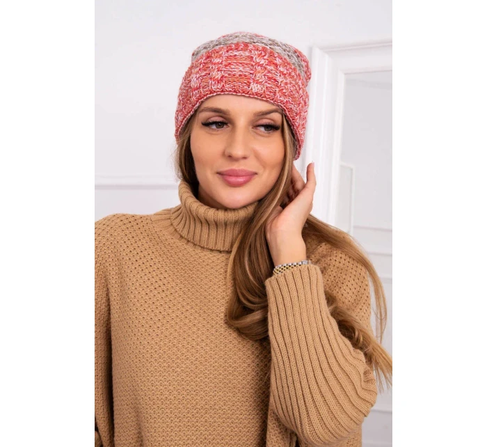 Pola fleecová čepice K267 červená+světle béžová Pola fleecová čepice K267 červená+světle béžová