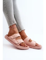 Lehké dámské pěnové pantofle s přezkami Big Star model 21660731 růžové - Big Star Shoes Lehké dámské pěnové pantofle s přezkami Big Star model 21660731 růžové - Big Star Shoes