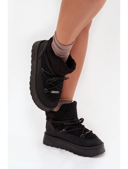 Dámské Sněhule Na Platformě S Kožíškem Big Star Černé model 21705925 - Big Star Shoes Dámské Sněhule Na Platformě S Kožíškem Big Star Černé model 21705925 - Big Star Shoes