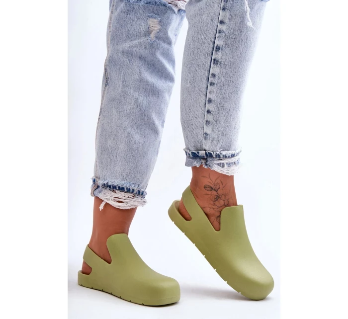 Módní gumové dřeváky zelená Meriko
